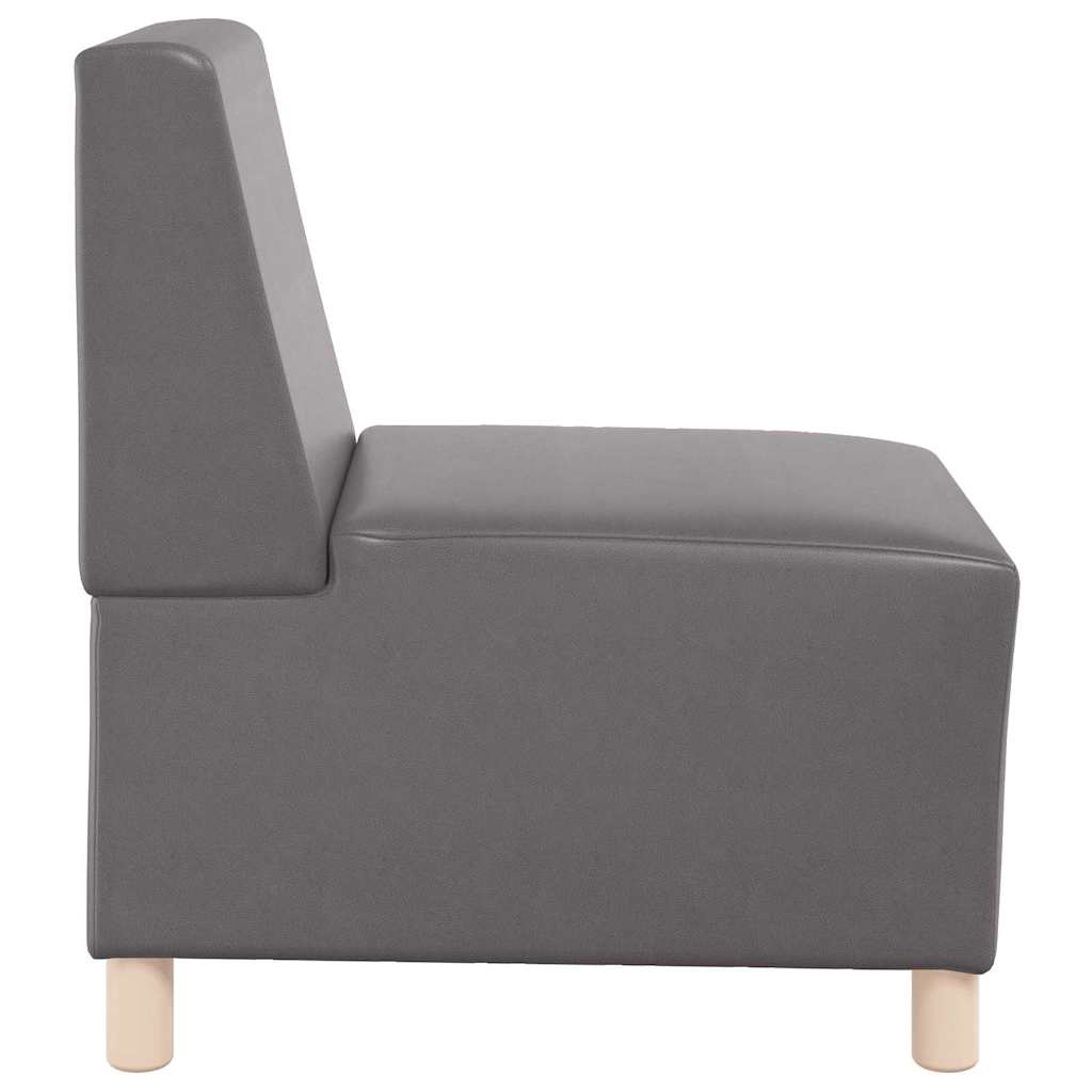 szürke műbőr karfa nélküli kanapészék 55 cm