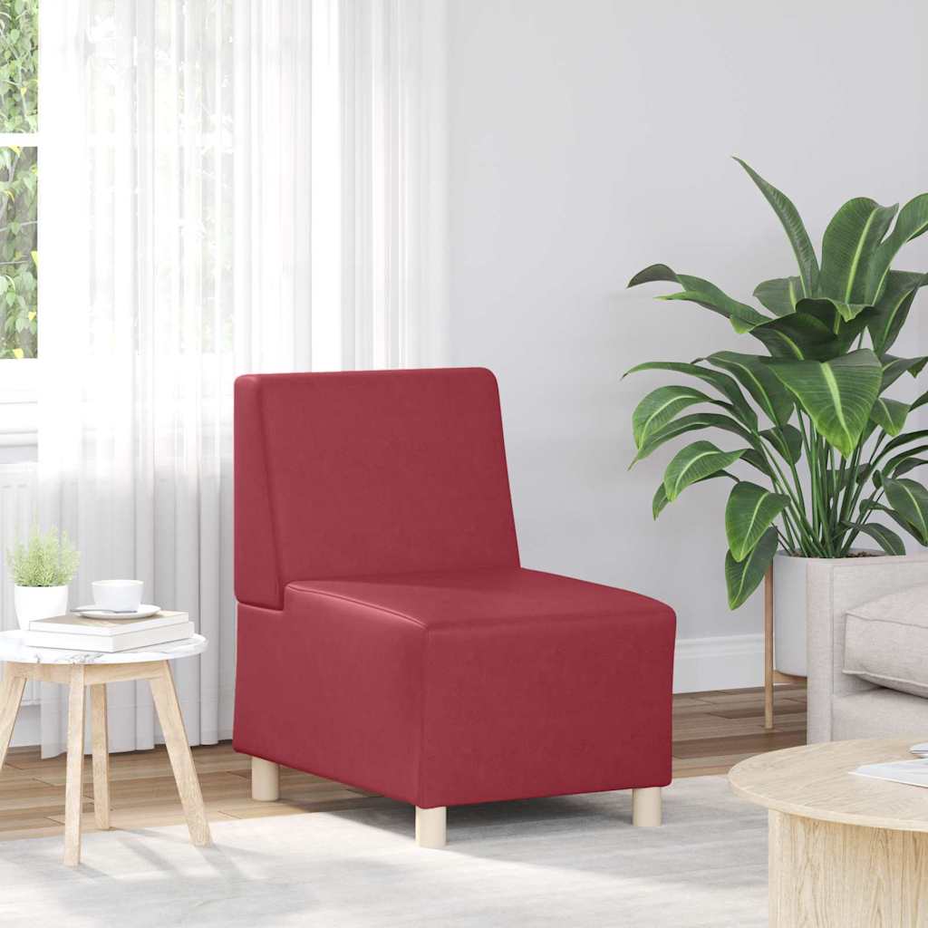 bordó műbőr karfa nélküli kanapészék 55 cm
