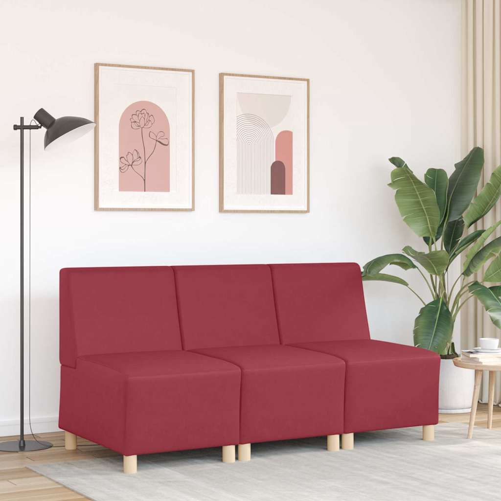 bordó műbőr karfa nélküli kanapészék 55 cm