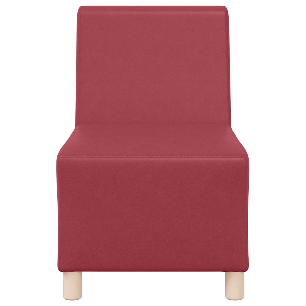 bordó műbőr karfa nélküli kanapészék 55 cm