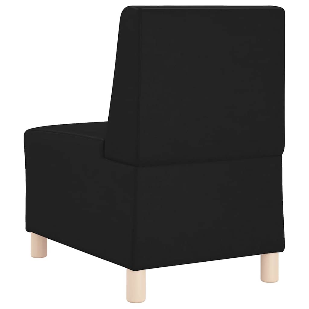fekete műbőr karfa nélküli kanapészék 55 cm