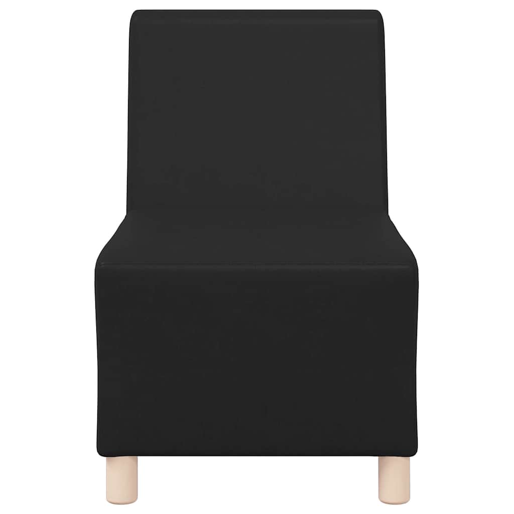fekete műbőr karfa nélküli kanapészék 55 cm