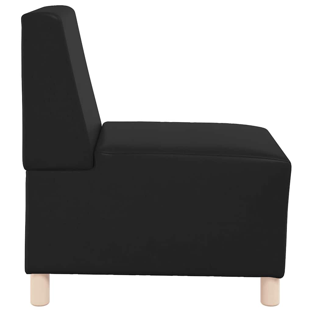 fekete műbőr karfa nélküli kanapészék 55 cm