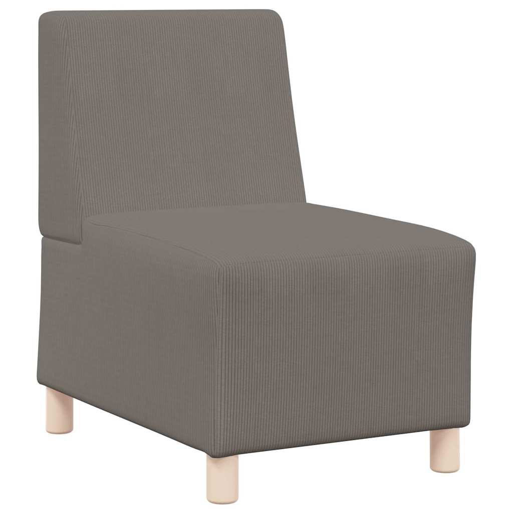 világosszürke kordbársony szövet karfa nélküli kanapészék 55 cm