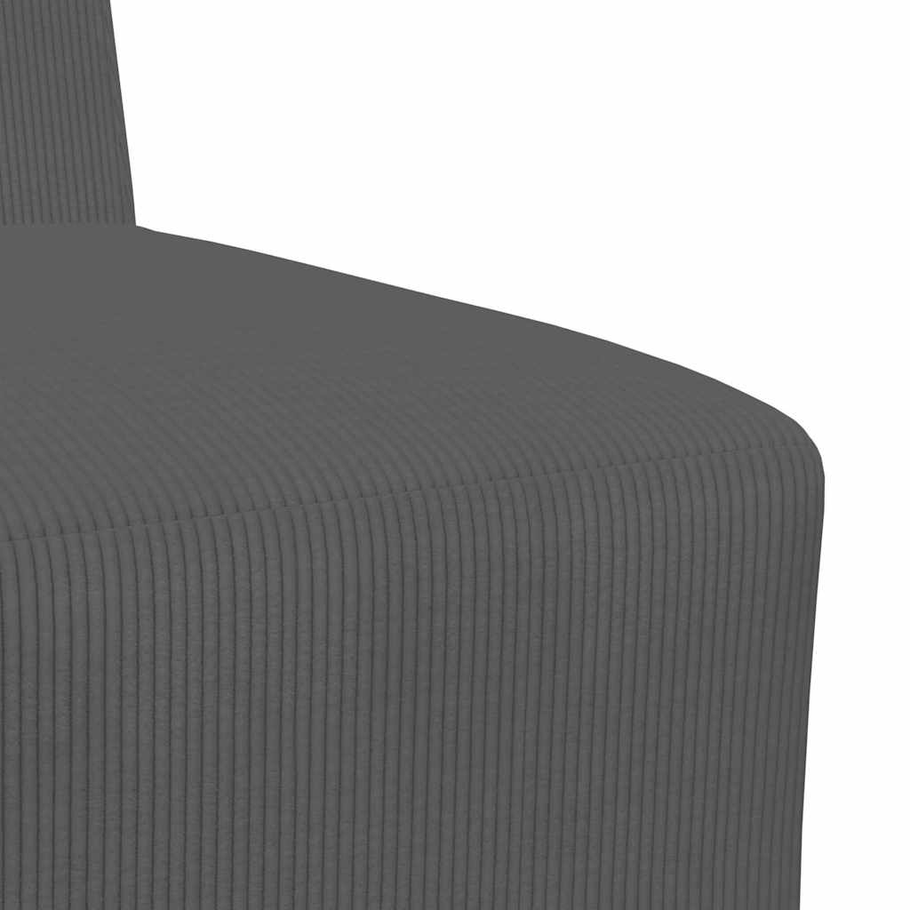sötétszürke kordbársony szövet karfa nélküli kanapészék 55 cm