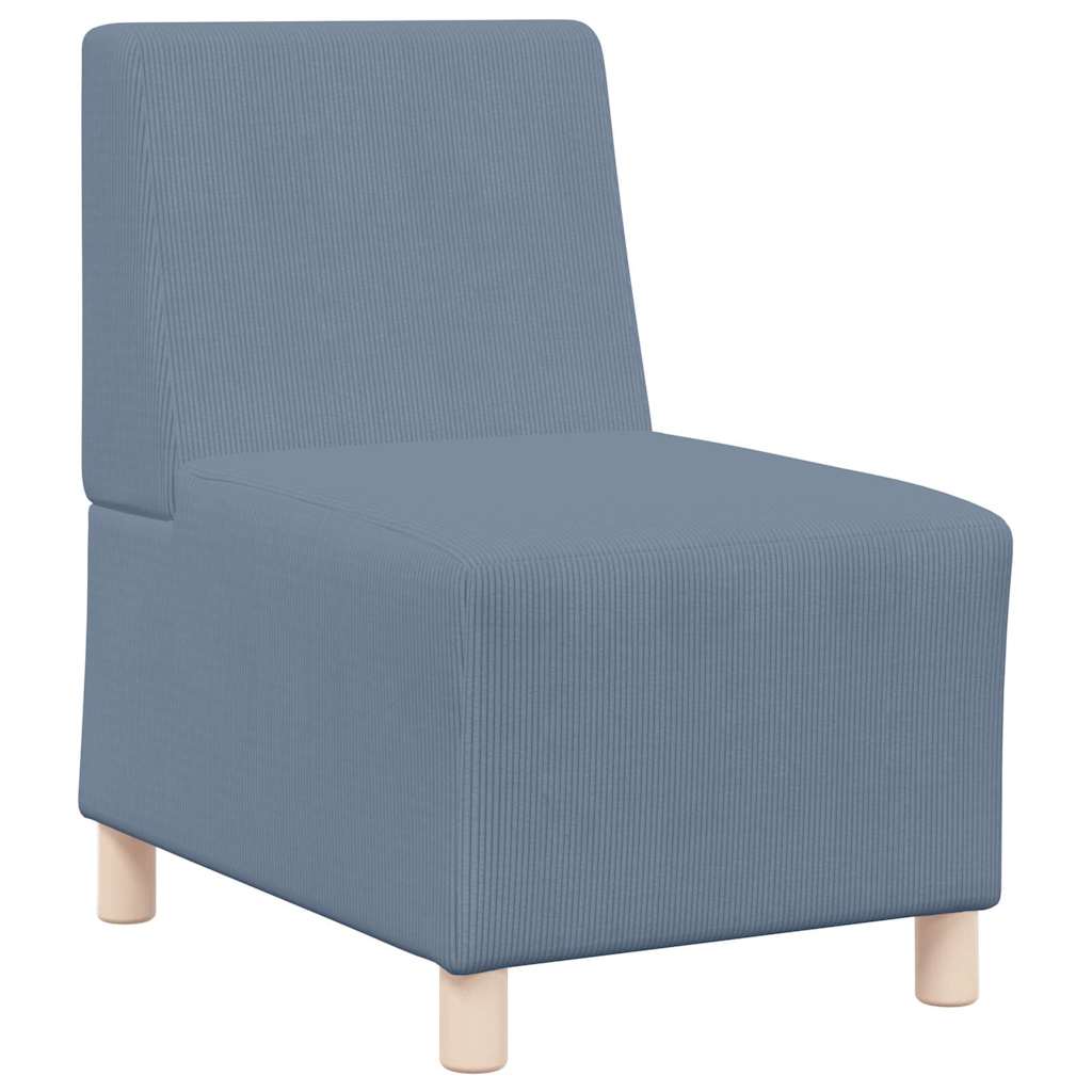 kék kordbársony szövet karfa nélküli kanapészék 55 cm