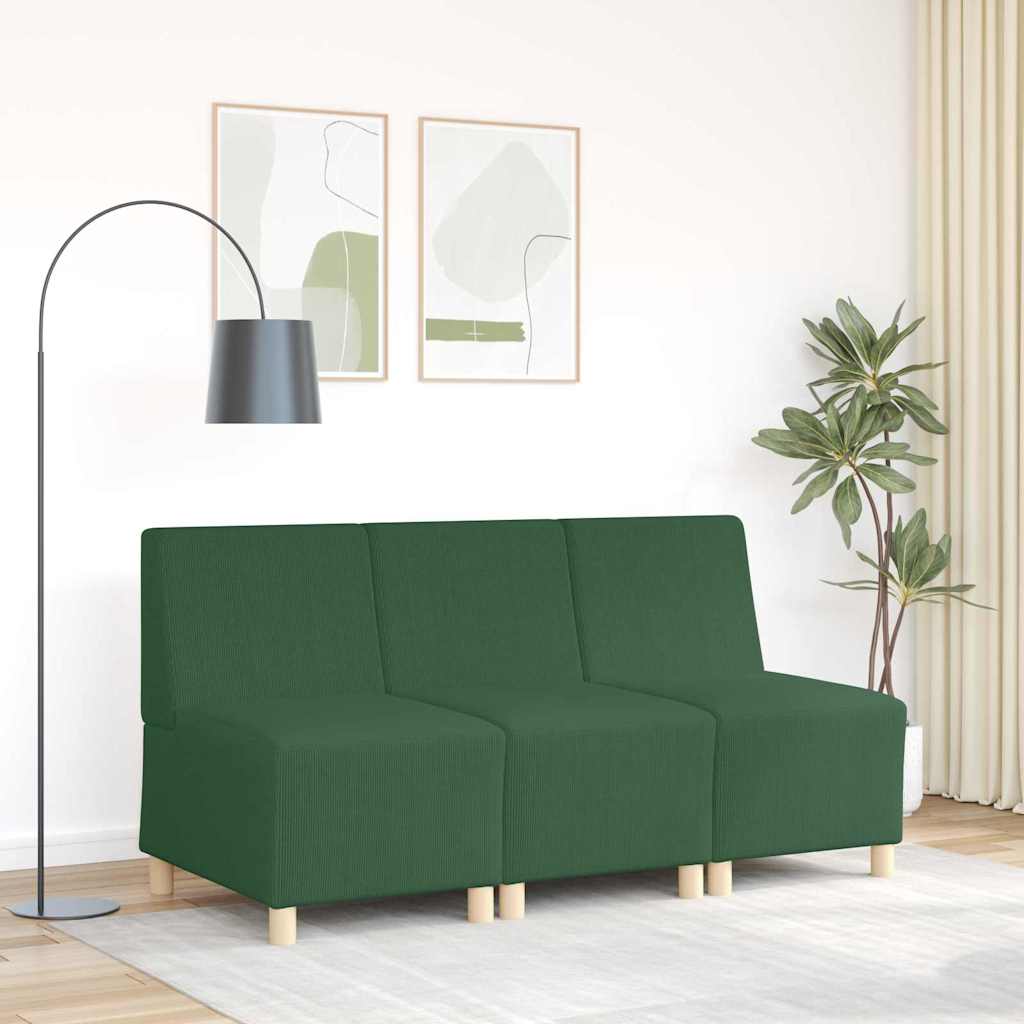dzsungel zöld kordbársony szövet karfa nélküli kanapészék 55 cm