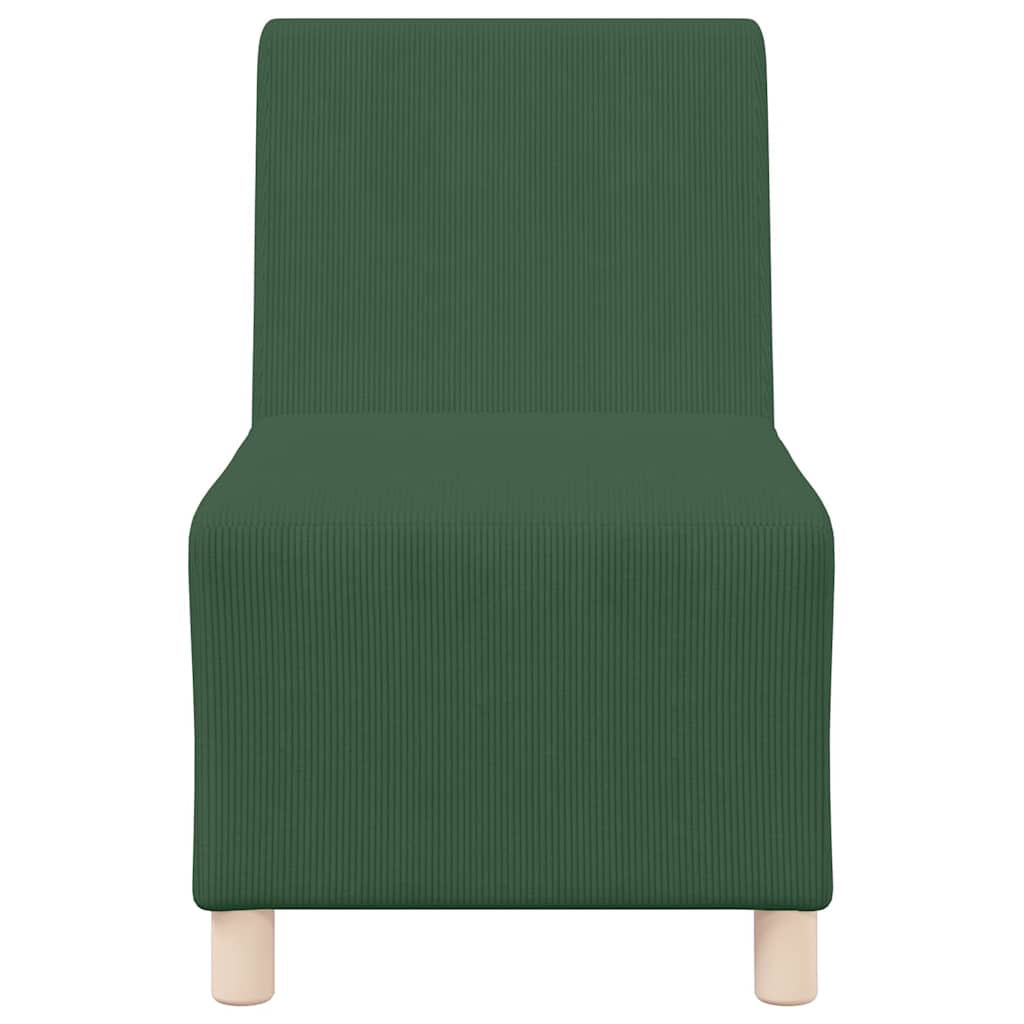 dzsungel zöld kordbársony szövet karfa nélküli kanapészék 55 cm
