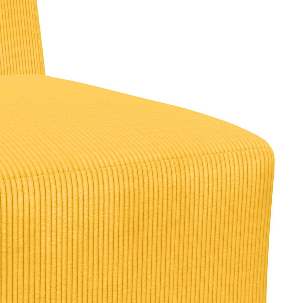 világossárga kordbársony szövet karfa nélküli kanapészék 60 cm