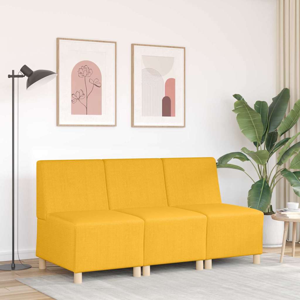 világossárga kordbársony szövet karfa nélküli kanapészék 60 cm