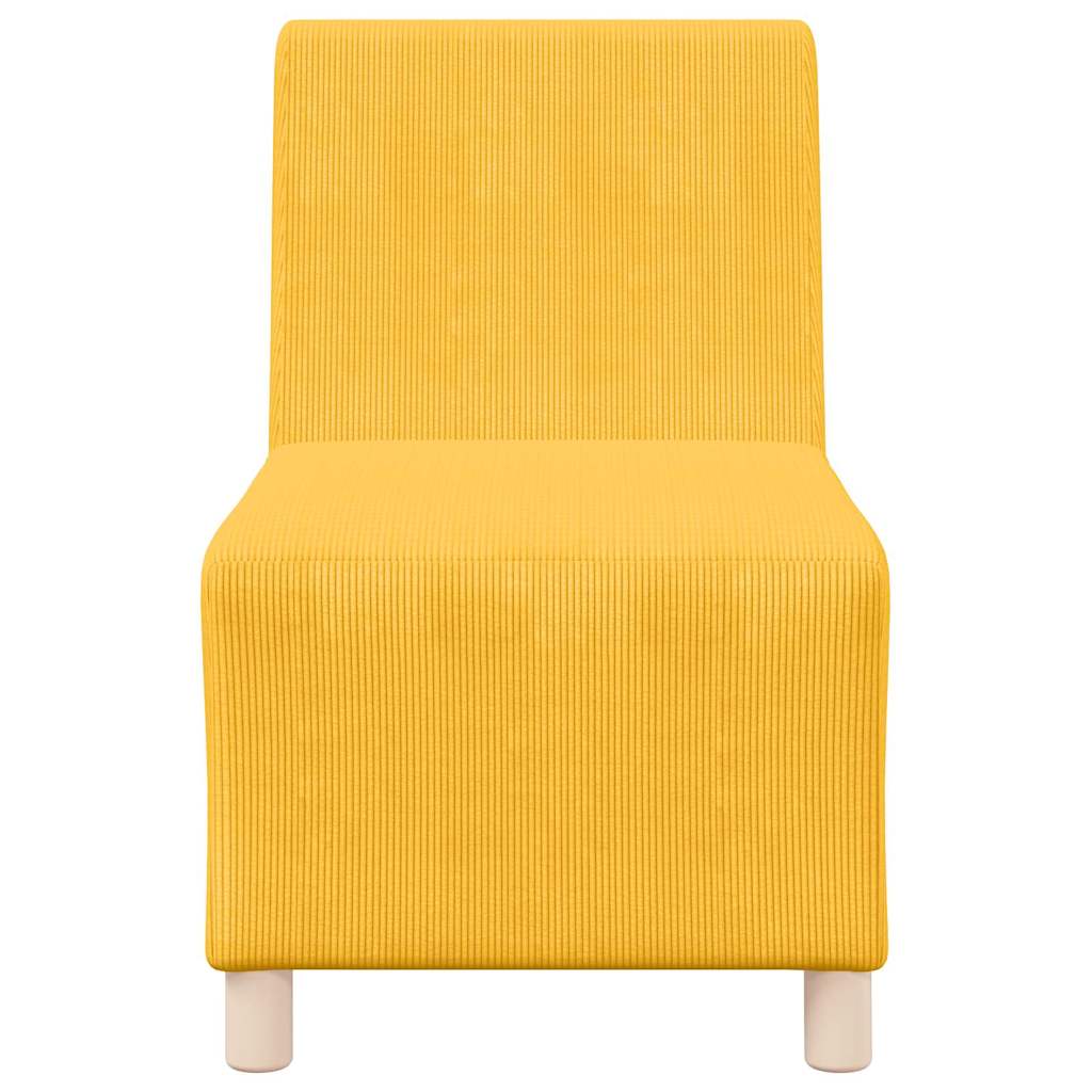 világossárga kordbársony szövet karfa nélküli kanapészék 60 cm