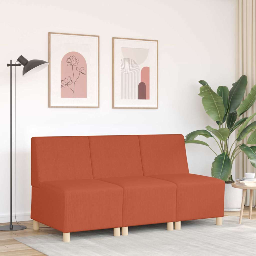 narancssárga kordbársony szövet karfa nélküli kanapészék 55 cm