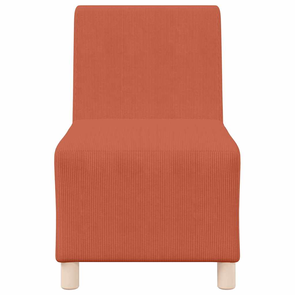 narancssárga kordbársony szövet karfa nélküli kanapészék 55 cm