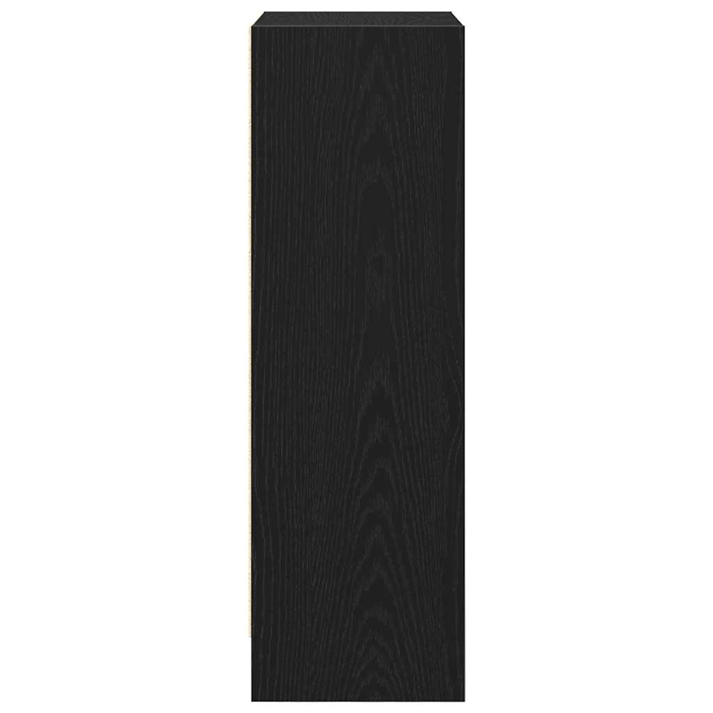 fekete tölgy szerelt fa könyvespolc 40x24x76 cm