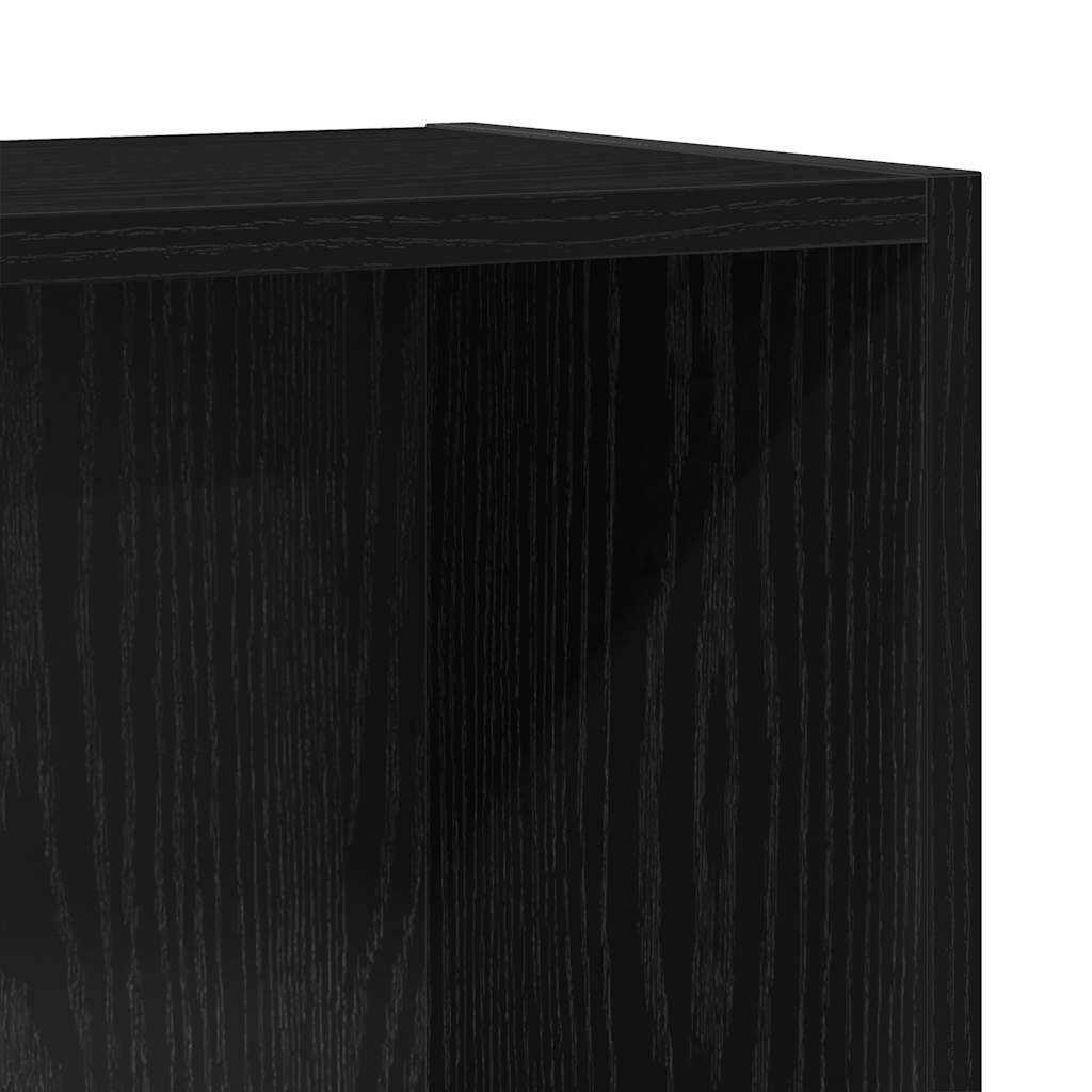 fekete tölgy szerelt fa könyvespolc 40x24x76 cm