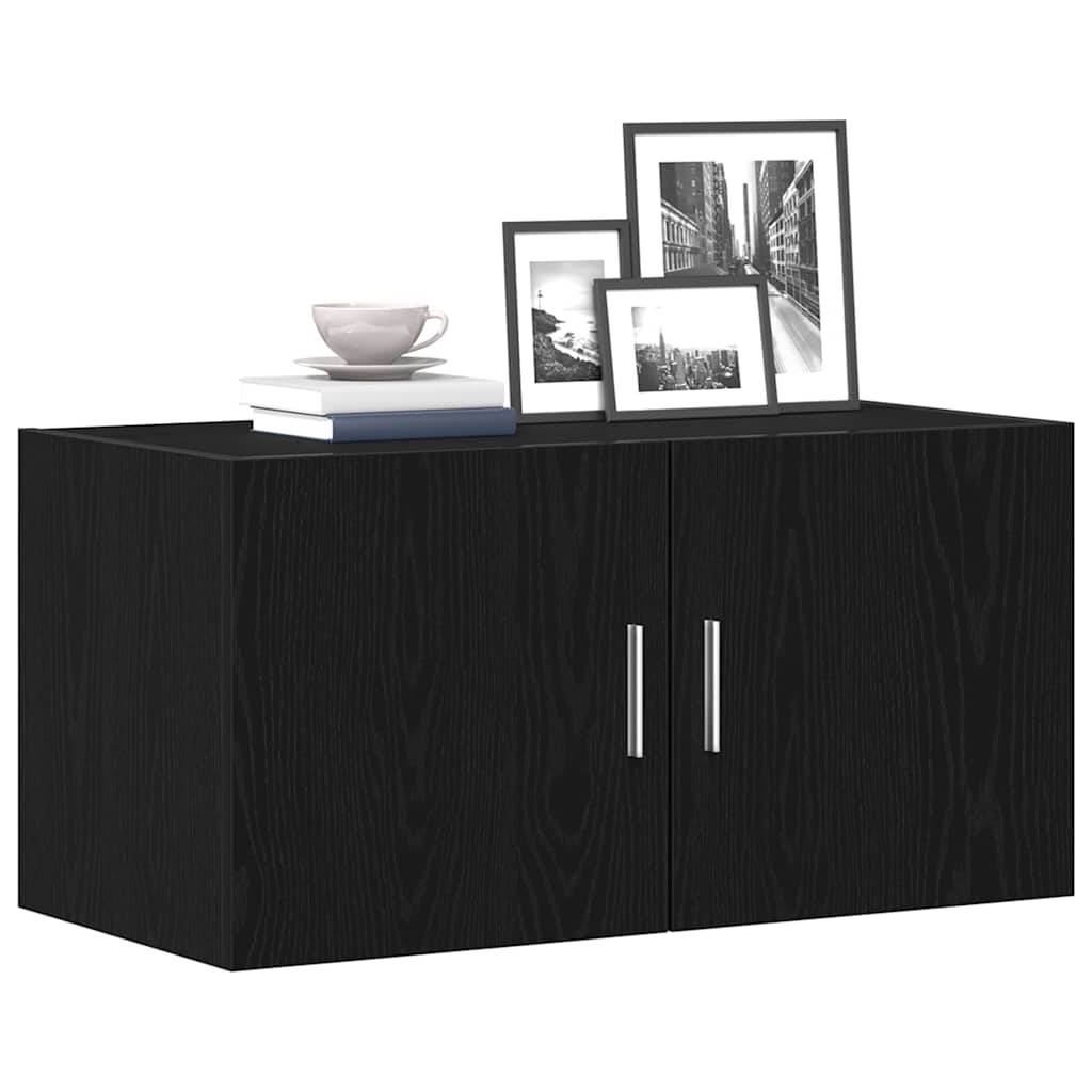 fekete tölgy színű szerelt fa faliszekrény 80 x 39 x 40 cm