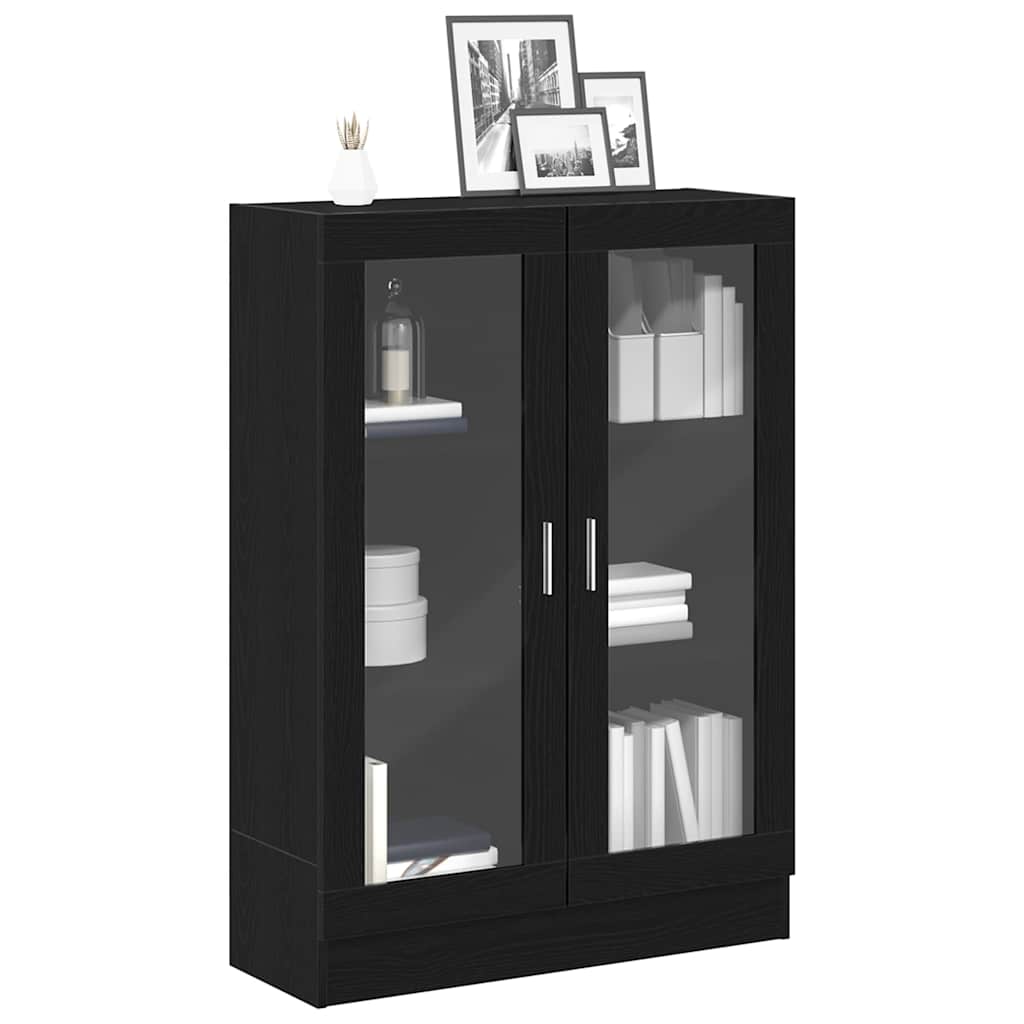 fekete tölgy színű szerelt fa könyvszekrény 82,5x30,5x115 cm