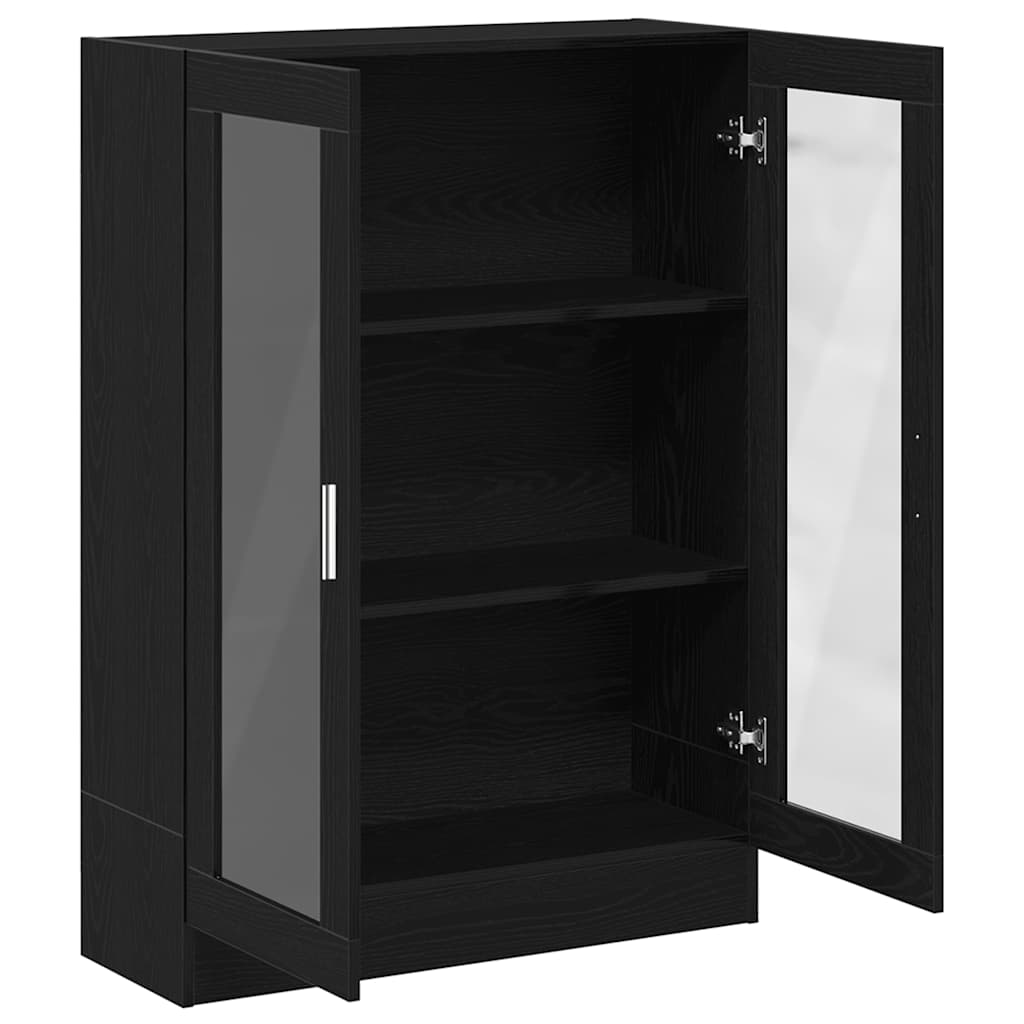 fekete tölgy színű szerelt fa könyvszekrény 82,5x30,5x115 cm