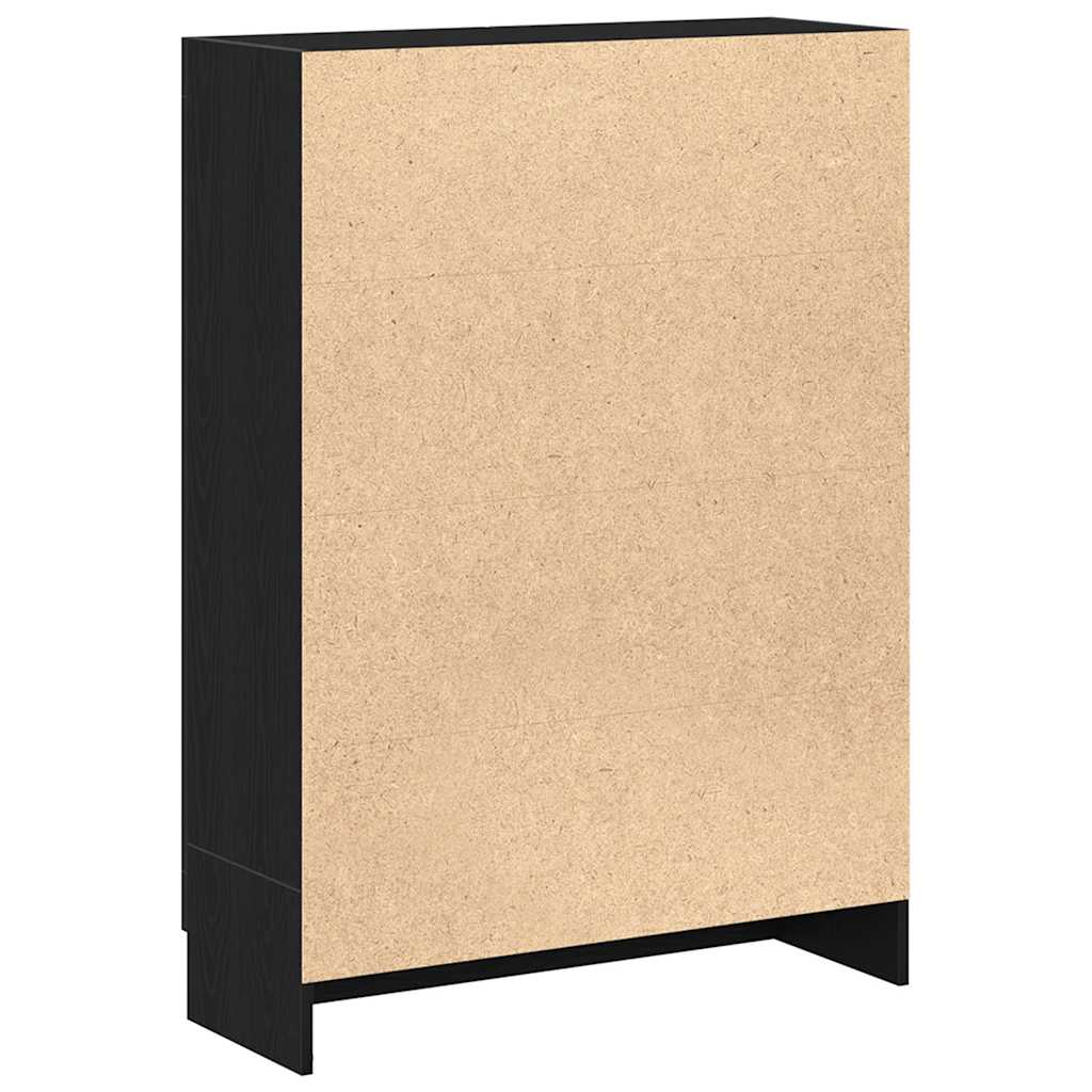 fekete tölgy színű szerelt fa könyvszekrény 82,5x30,5x115 cm