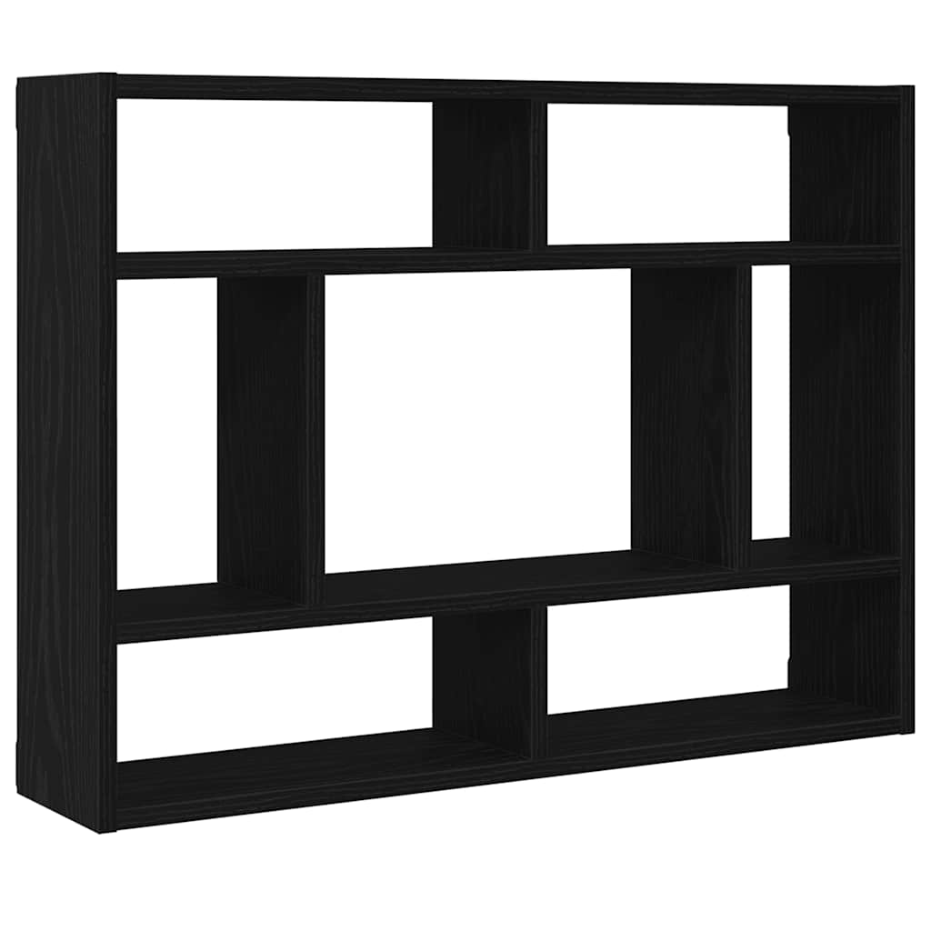 fekete tölgyfa fali polc 75 x 16 x 55 cm
