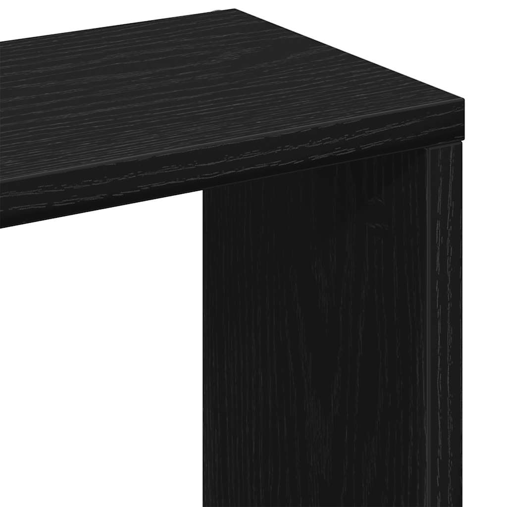 fekete tölgyfa fali polc 36 x 16 x 90 cm