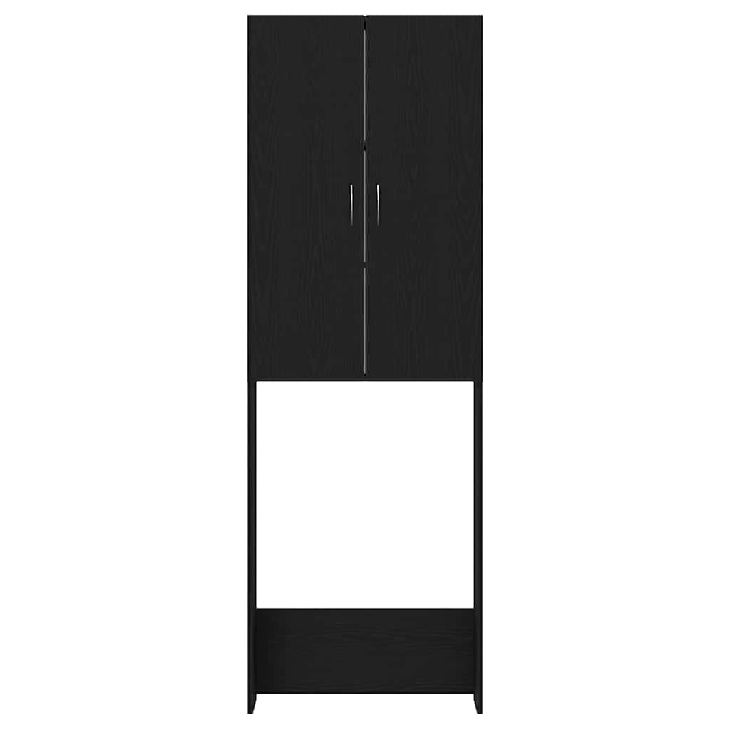 fekete tölgy színű mosógépszekrény 64 x 25,5 x 190 cm