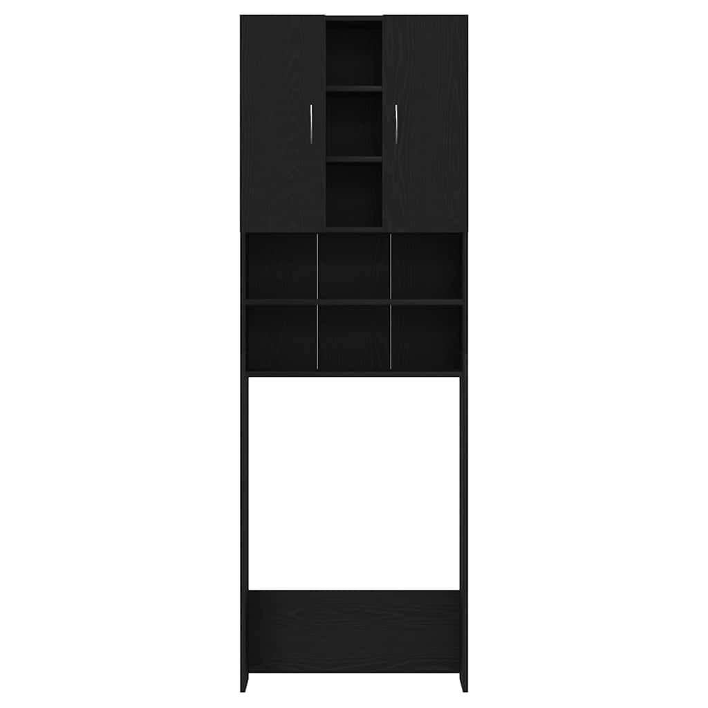 fekete tölgy színű mosógépszekrény 64 x 25,5 x 190 cm