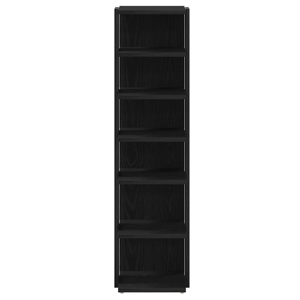 2 db fekete tölgy szerelt fa cipőszekrény 25x27x102 cm