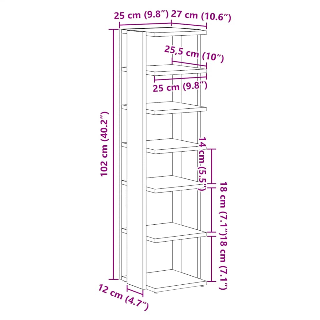 2 db fekete tölgy szerelt fa cipőszekrény 25x27x102 cm