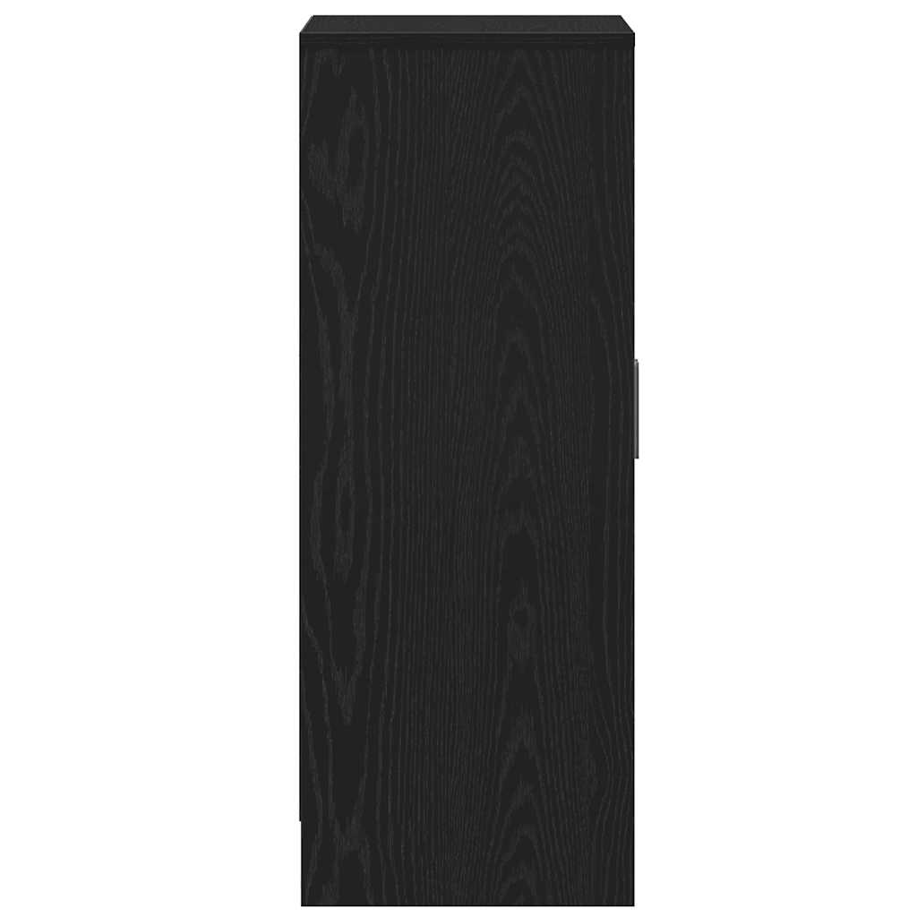 fekete tölgy szerelt fa cipőszekrény 60x35x92 cm