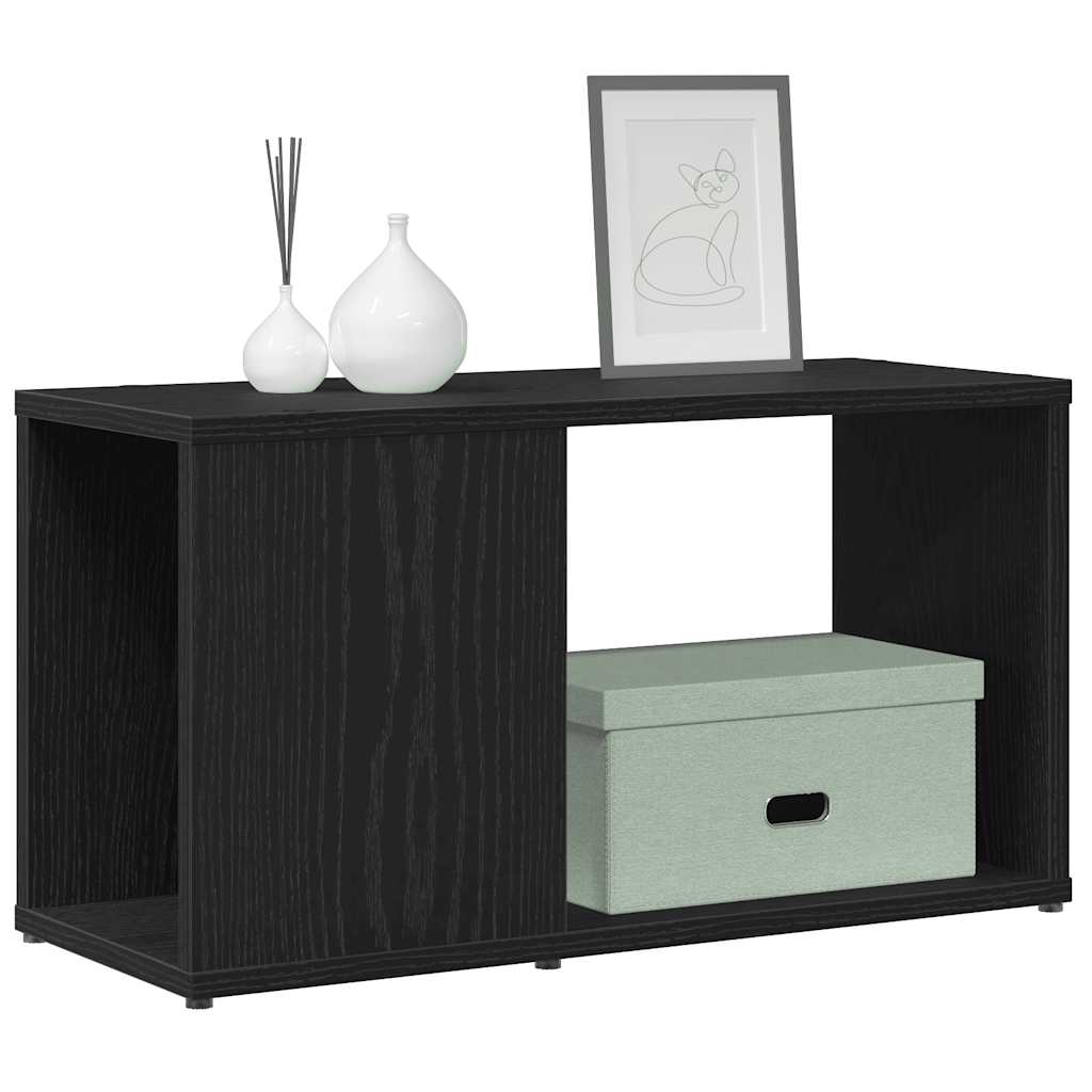 fekete tölgy színű szerelt fa TV-szekrény 60x24x32 cm