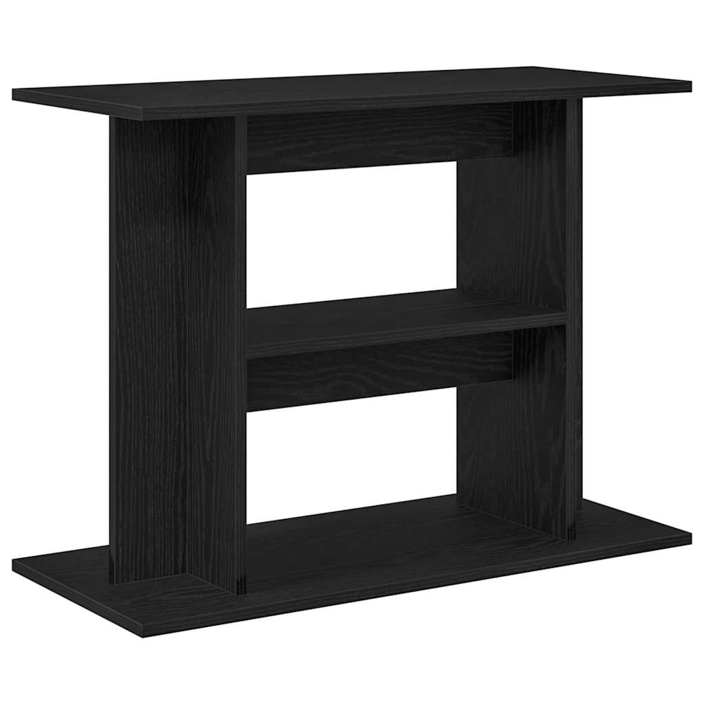 fekete tölgy szerelt fa akváriumi állvány 80x35x60 cm
