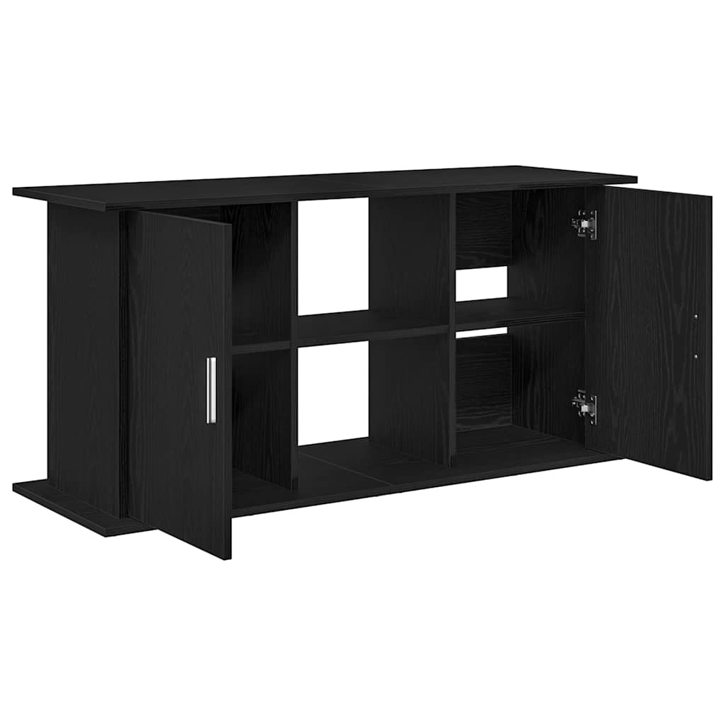 fekete tölgy szerelt fa akváriumi állvány 121x41x58 cm