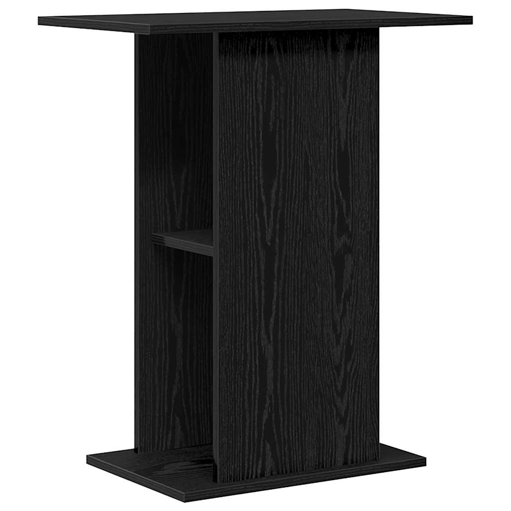fekete tölgy szerelt fa akváriumi állvány 60,5x36x72,5 cm