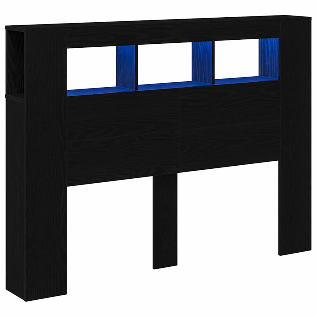 LED ágytámla Musta tammi 140 x 18,5 x 103,5 cm Faanyag
