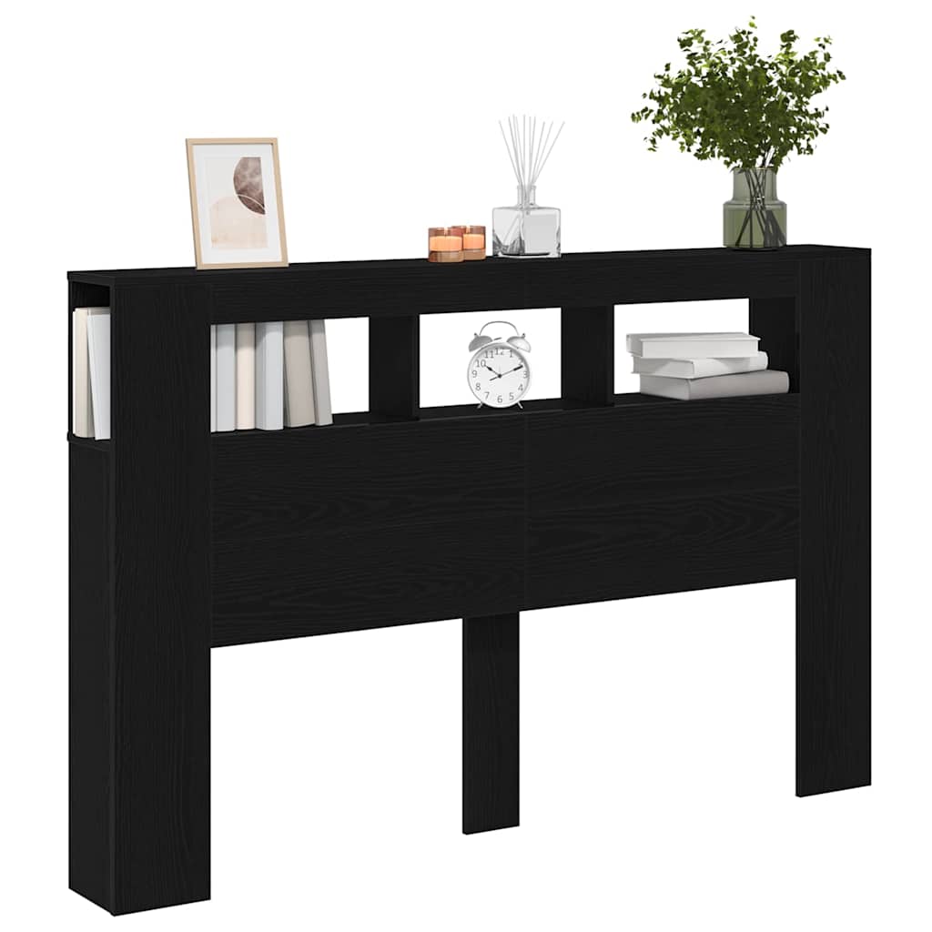 LED ágytámla Musta tammi 160 x 18,5 x 103,5 cm Faanyag