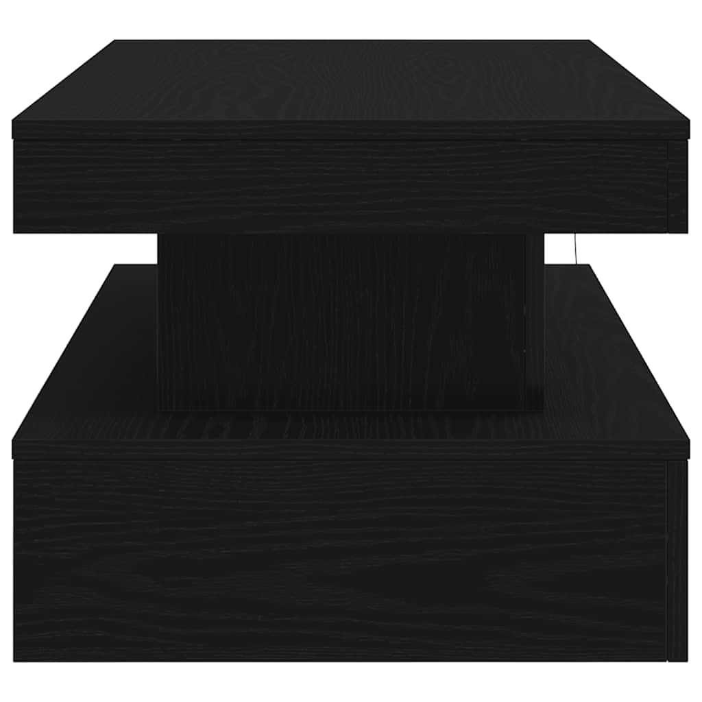 fekete tölgy dohányzóasztal LED-lámpákkal 90x50x40 cm