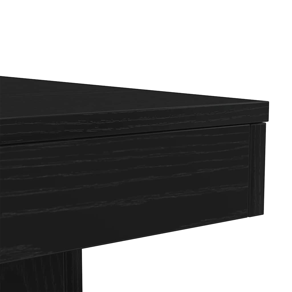fekete tölgy dohányzóasztal LED-lámpákkal 90x50x40 cm