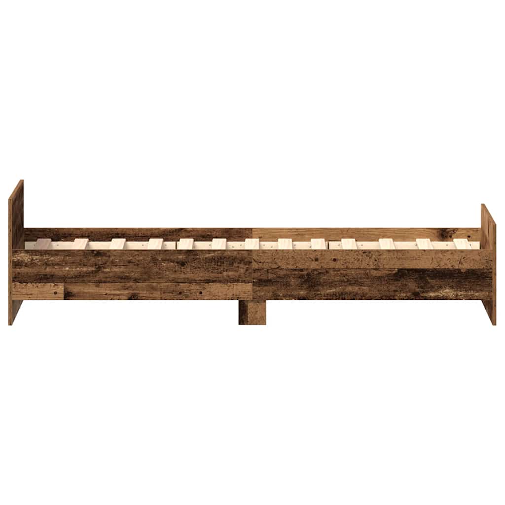 antik fa szerelt fa ágykeret matrac nélkül 75x190 cm