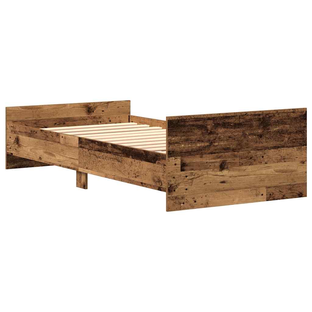 antik fa szerelt fa ágykeret matrac nélkül 75x190 cm