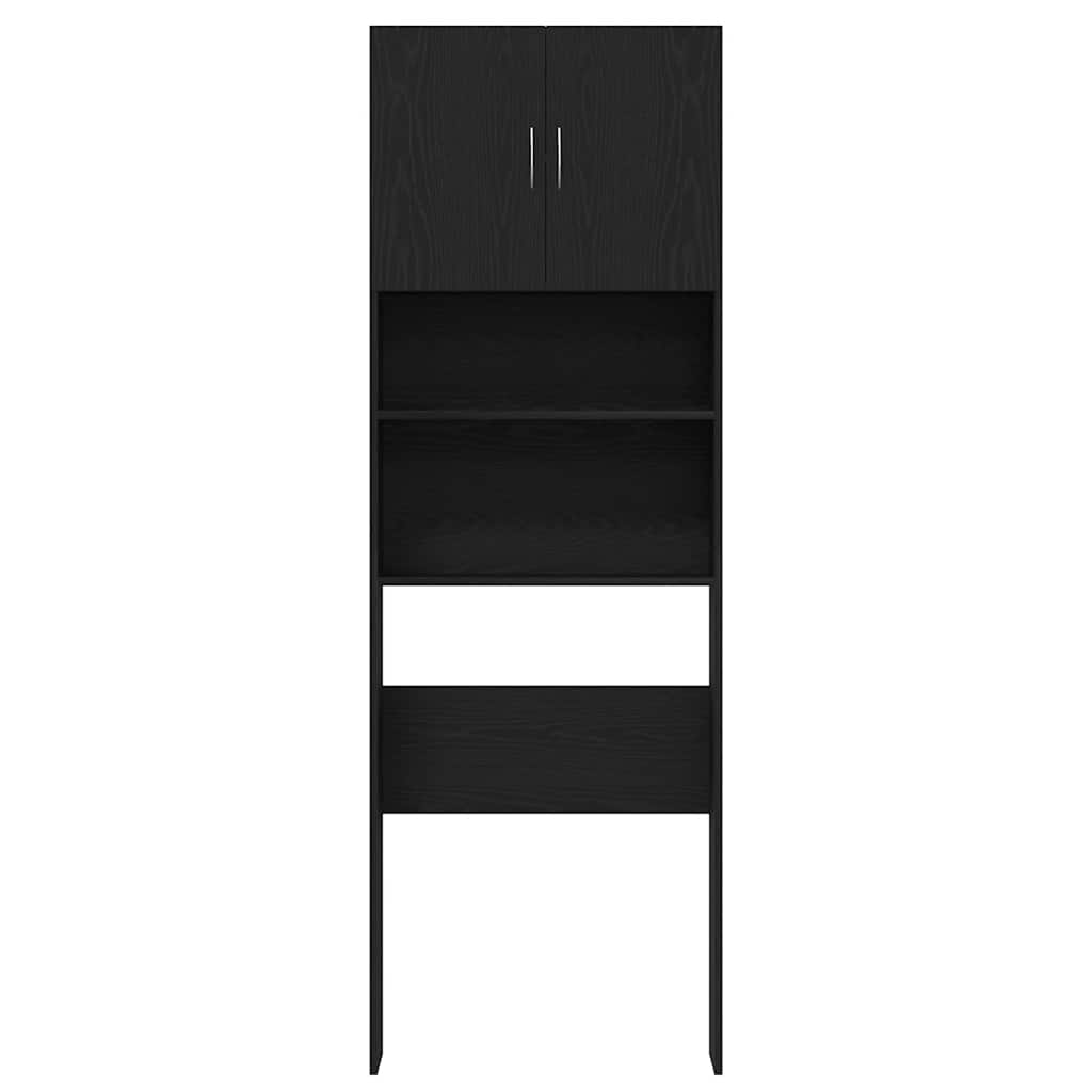 fekete tölgy szerelt fa mosógépszekrény 64 x 24 x 190 cm