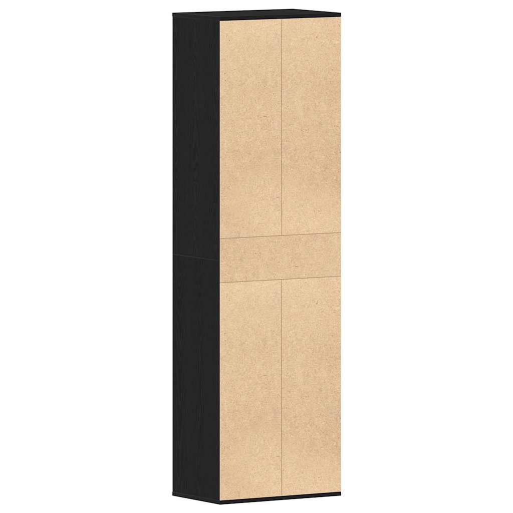 fekete tölgy szerelt fa cipősszekrény 54 x 34 x 183 cm