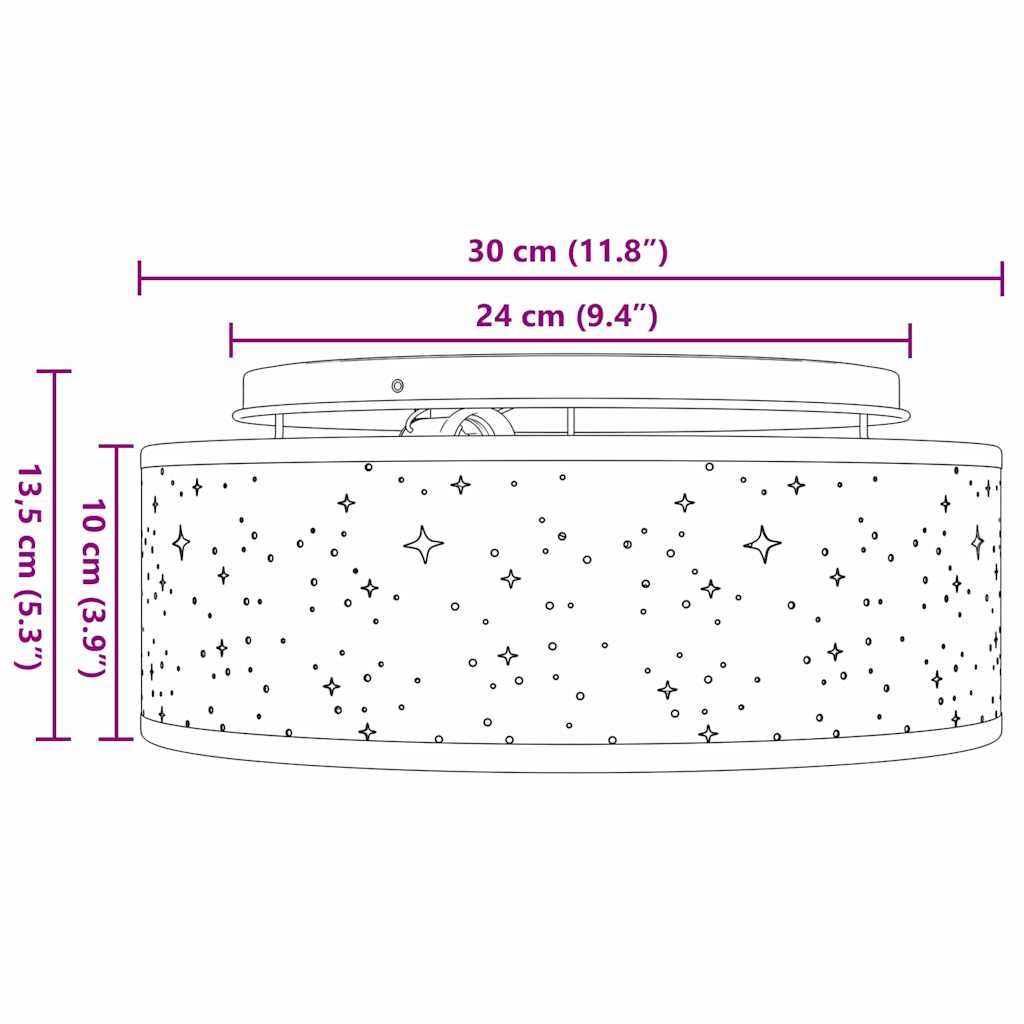 Mennyezeti lámpa Szürke 30 x 13.5 cm szövet