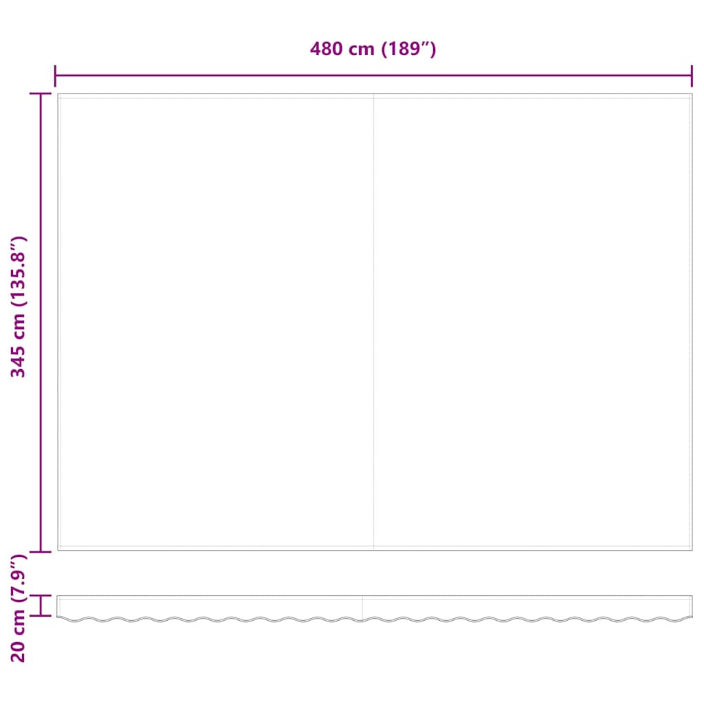 Napellenző ponyva Zöld és sárga 500 × 350 cm Vászon