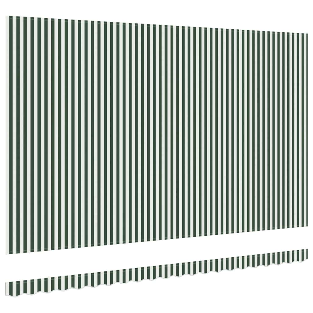 Napellenző ponyva Zöld és fehér 500 × 300 cm Vászon