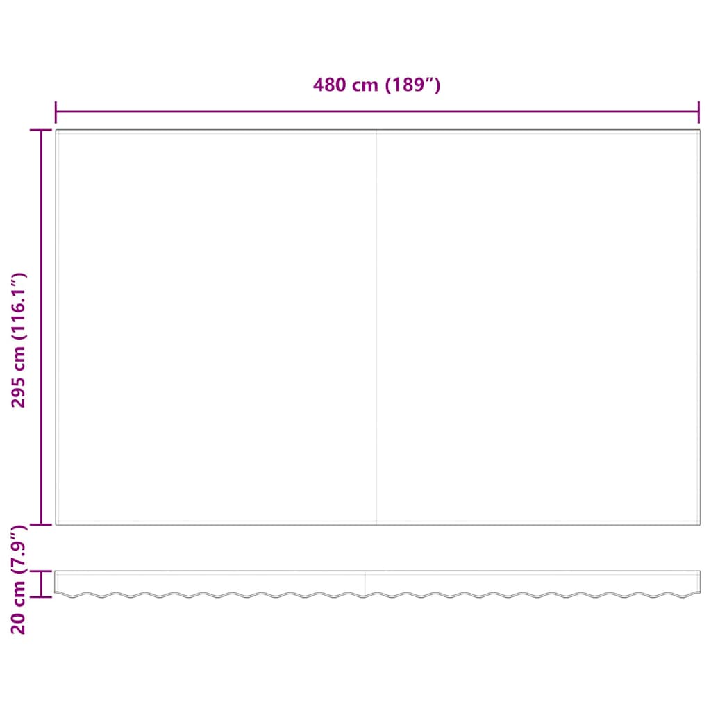Napellenző ponyva Zöld és fehér 500 × 300 cm Vászon