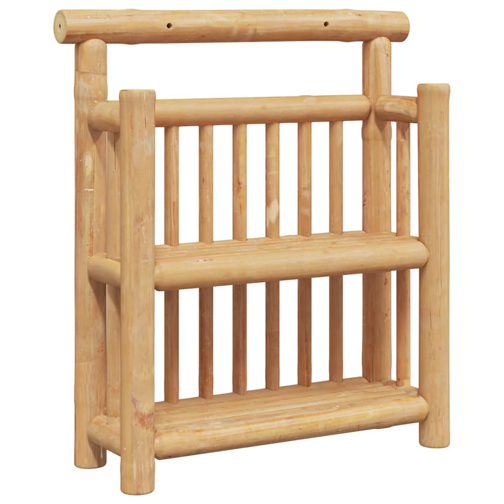 Falpolc polcokkal tárolóval Barna 40 x 13 x 44 cm bambusz