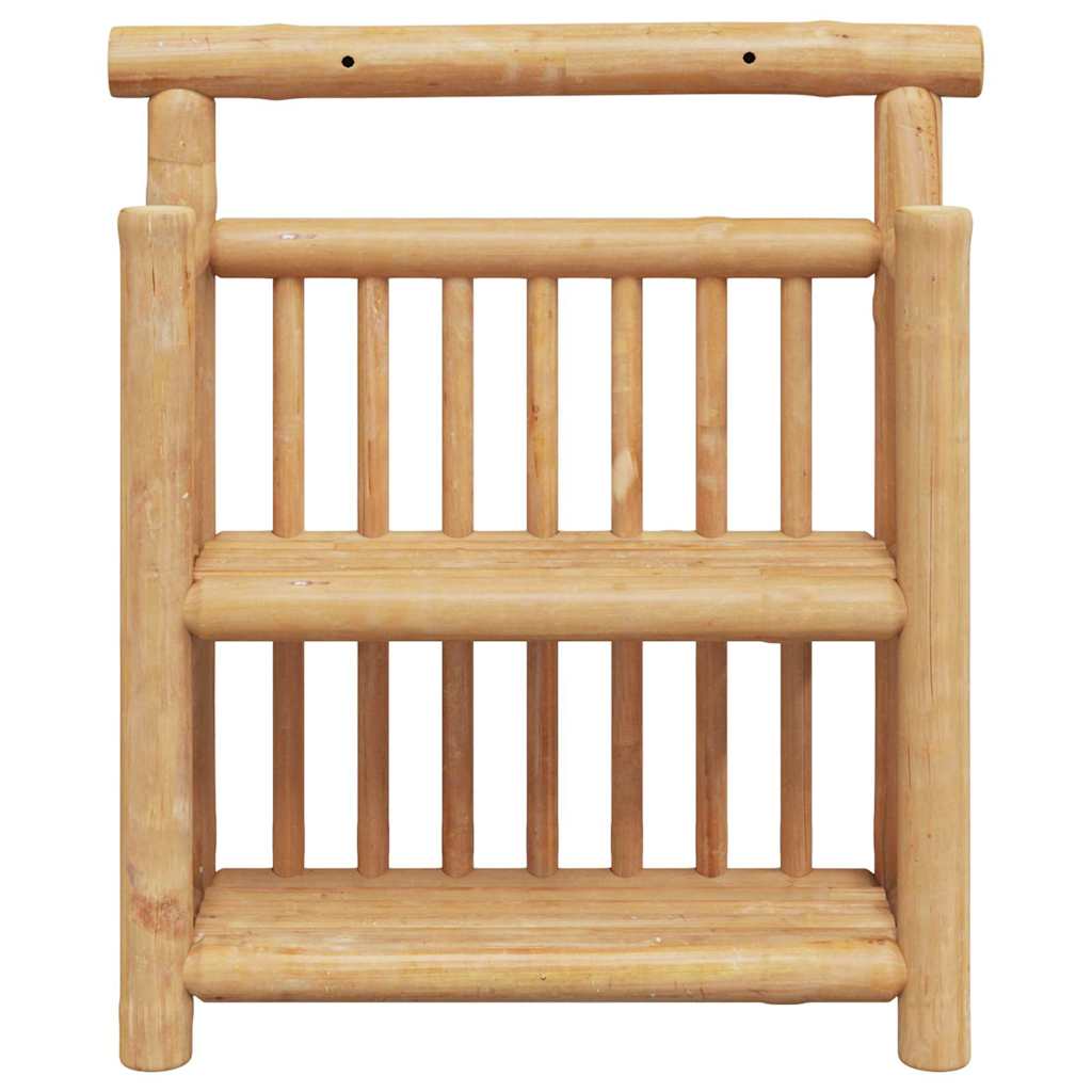 Falpolc polcokkal tárolóval Barna 40 x 13 x 44 cm bambusz