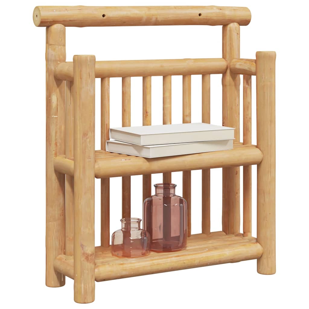 Falpolc polcokkal tárolóval Barna 40 x 13 x 44 cm bambusz