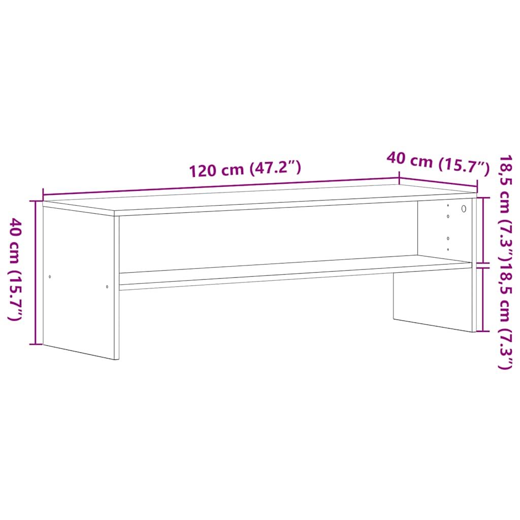 fekete tölgy színű szerelt fa TV-szekrény 120 x 40 x 40 cm